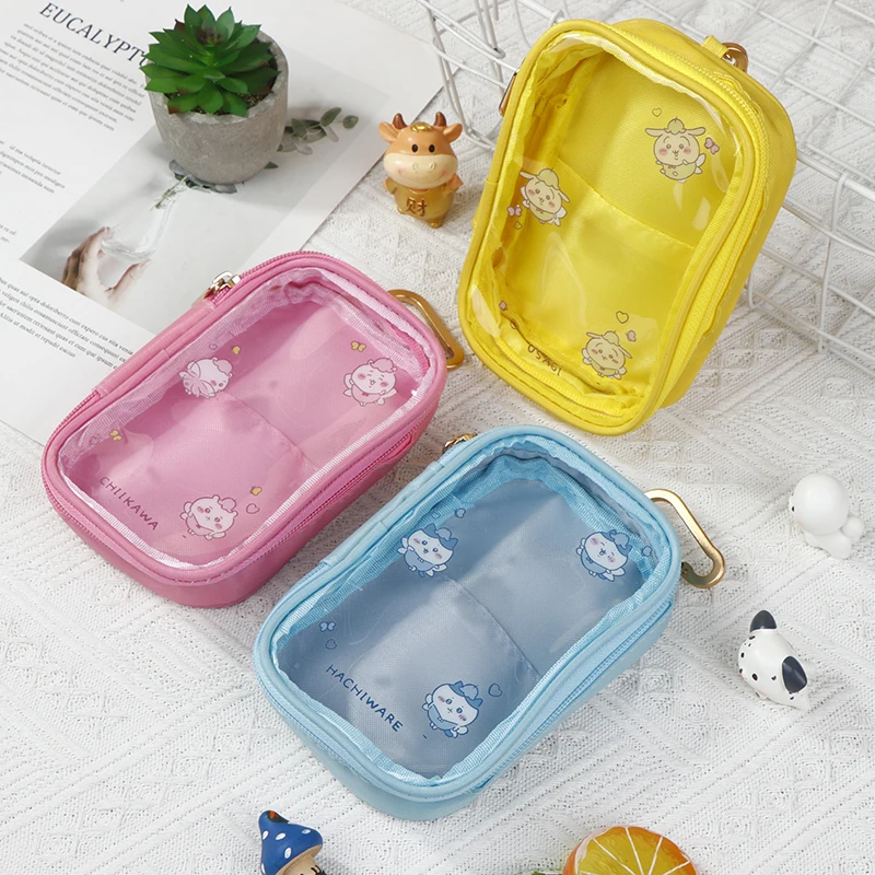 Anime Chikawa Transparent Doll Bag Hachiware Usagi Plush Toys Bag Waterproof Pvc Girl Jelly Bag Portable Stationery Bag