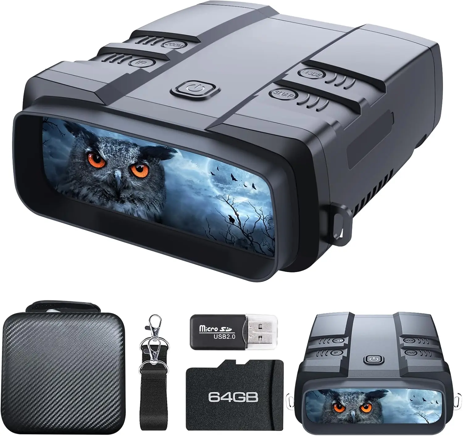 Goggles, True  Night Vision Binoculars, Built-in Powerful  IR, 6000mAh Rechargeable Battery, Super Large