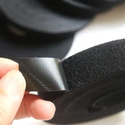 5meters black self adhesive strong Short Hook and loop tape Back to Cable Tie Nylon fastener