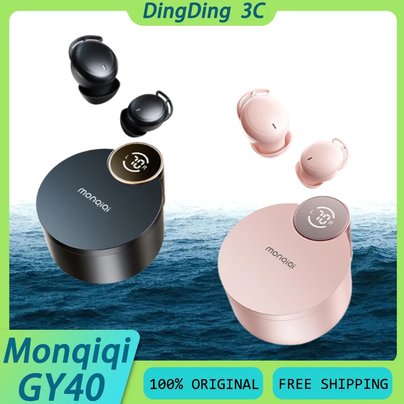 Monqiqi GY40 Sleep Earphones Noise Reduction Sound Insulation Super Comfortable LED Digital Display Bluetooth 5.4 Custom Headset