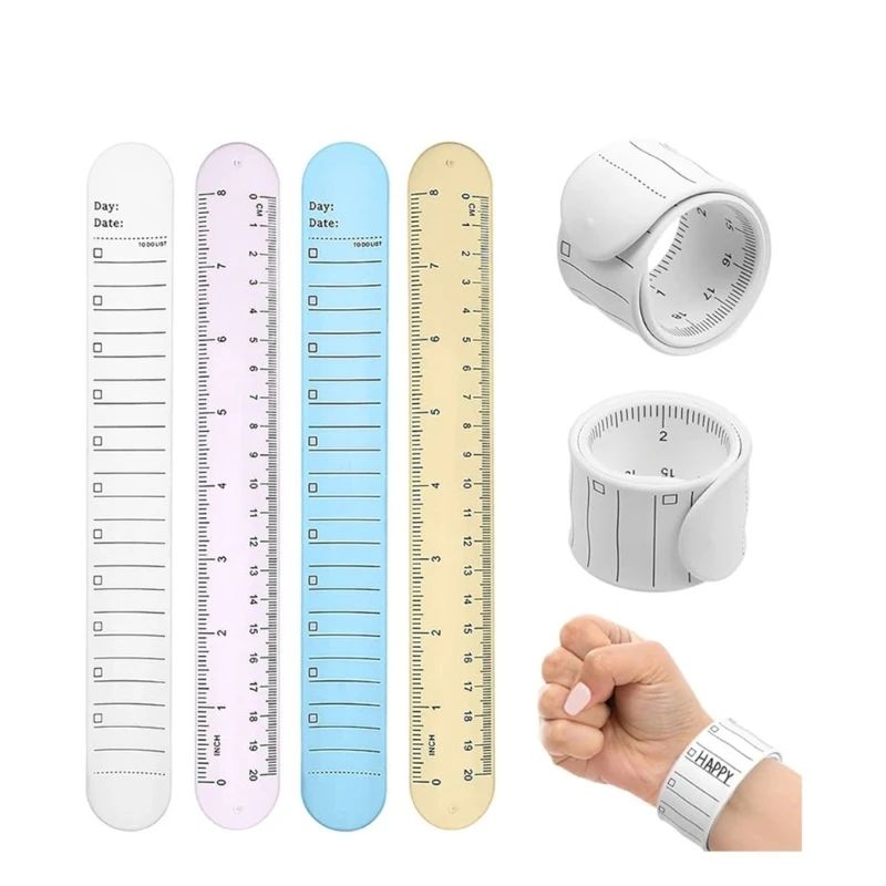 

Slap Bracelets Memos Pad Ruler, Writable Erasable Slap Bracelets for Memos Note