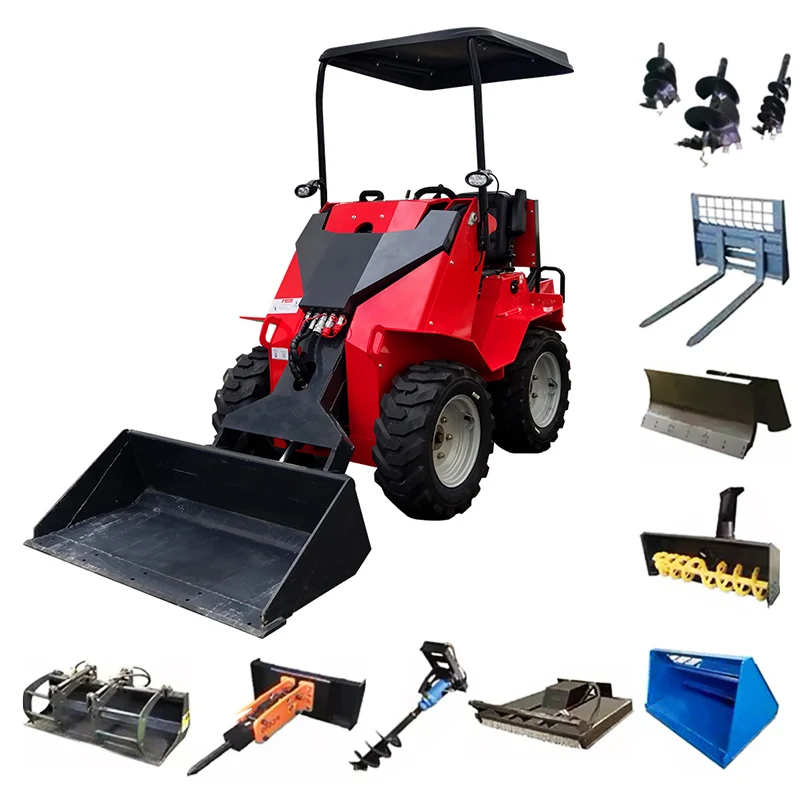 Customized China skid steer loader epa euro5 infront pallet fork mini skid steer loader