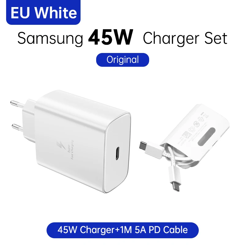 SAMSUNG Oplader PD 45W Supersnel Opladen Originele 25W Wandlader 5A Type C Kabel Galaxy S26 S25 S24 S23 Ultra A54 A53 Note20