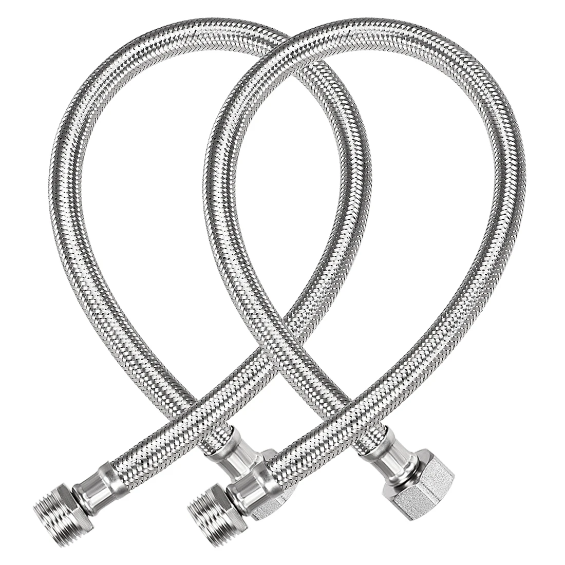 

G1/2 FemalexG1/2 Male 304 Stainless Steel Braided Hose Cold Hot Water Pipe Toilet Faucet Connection Pipe Faucet Supply Line Hose