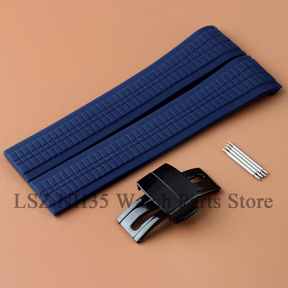 21 ミリメートル NH35 ハイト品質ゴム時計バンドステンレス鋼バックルスポーツストラップアクアノート NH35 NH36 交換時計部品