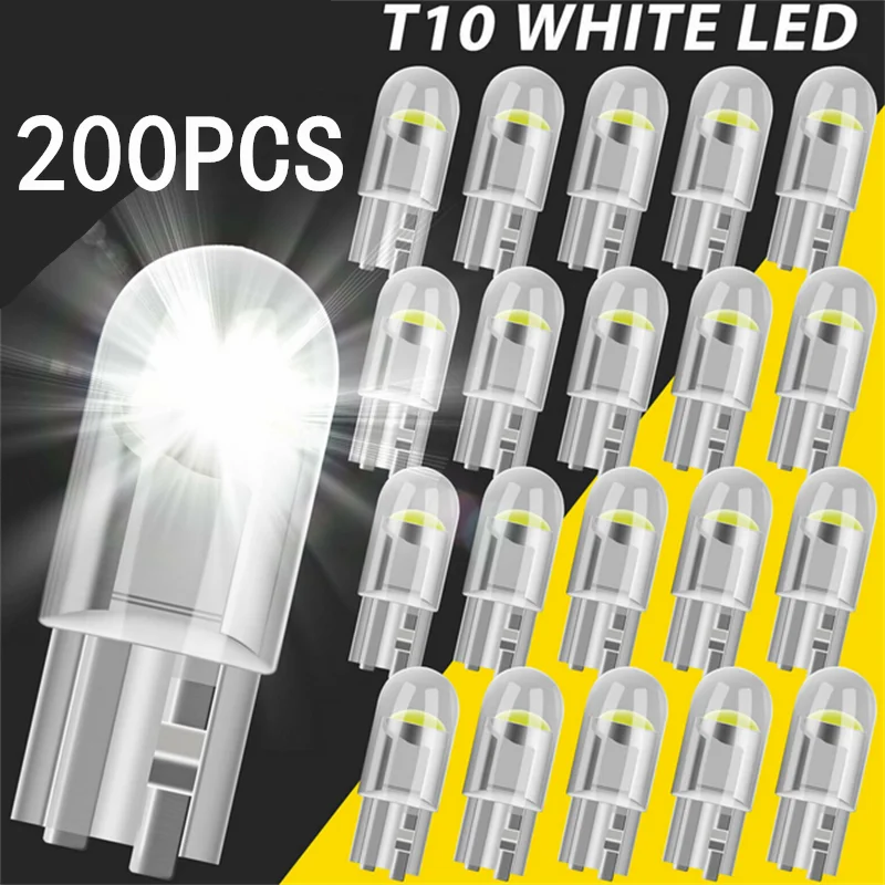 License Plate Bulb for Car, LED Canbus Glass, Reading Dome Lamp, Marker, White Light, T10 DC, 12V, 6000K, 1Pc, 10Pcs, 200Pcs