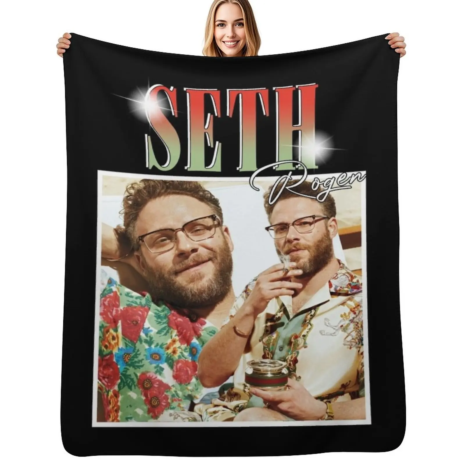 

Birthday Gift Seth Rogen Awesome for Movie Fans Throw Blanket Faux Fur Soft Warm Blanket for Bed