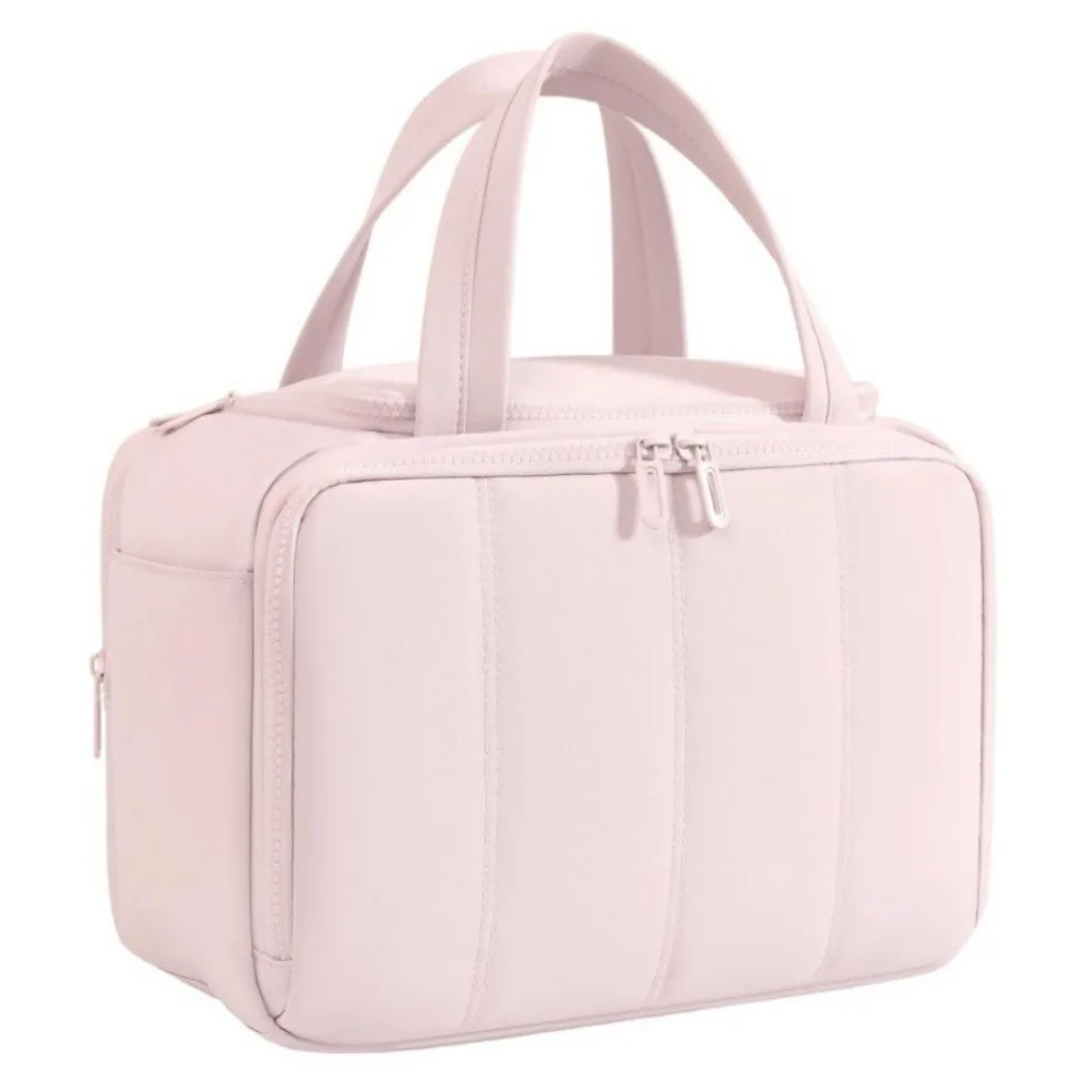 Large Capacity Travel Toiletry Bag Puffy Design Dry-wet Separation Makeup Handbag Mesh Pocket Adjustable Dividers