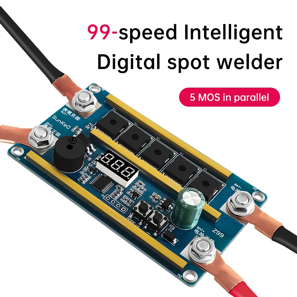 99 Gänge 12 V Punktschweißgerät Kit Digital Power Einstellbarer Punktschweißstift Steuerplatine Nickelblech für 18650 Lithiumbatterie