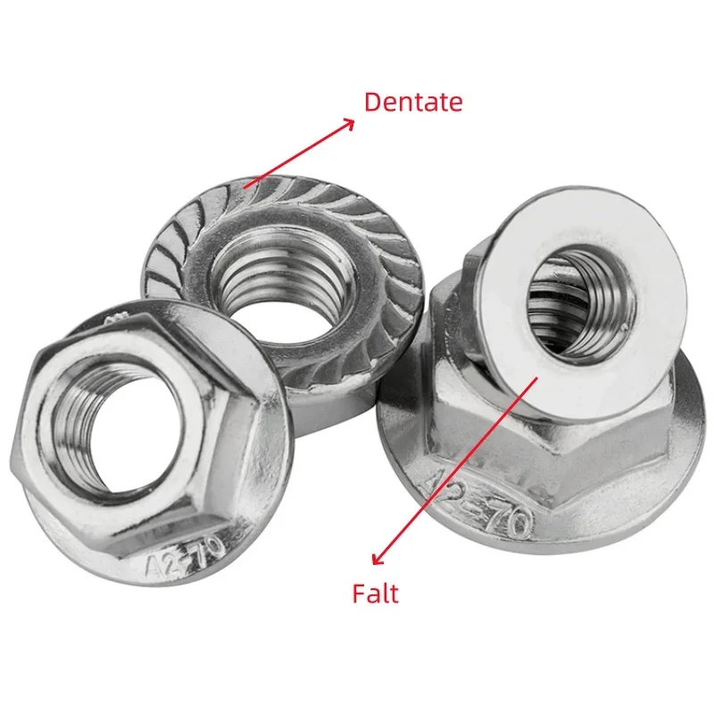 M2 M2.5 M3 M4 M5 M6 M8 M10 M12 M14 M16 M20 316/304 Stainless Steel Carbon Steel Hexagon Flange Nut Hex Lock Nuts With Pad 3