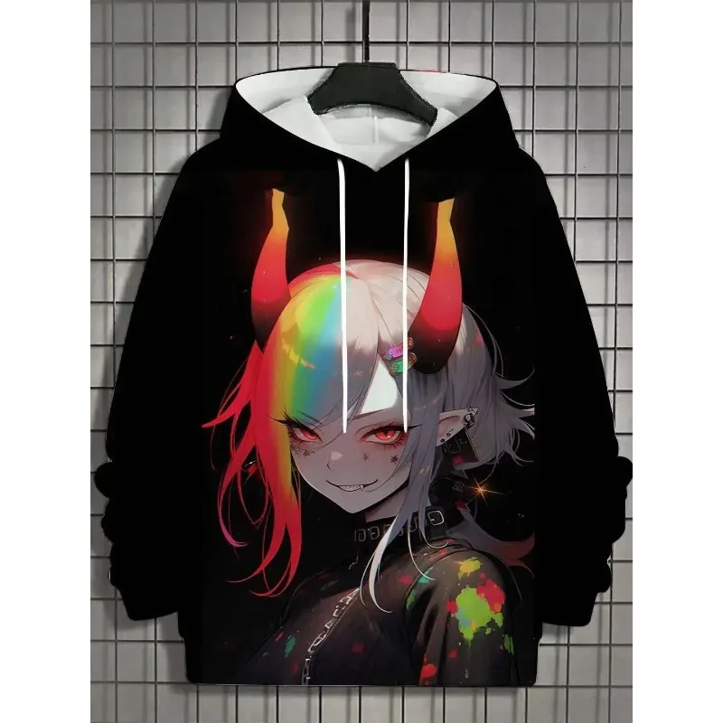 2025 أنيمي شخصية ثلاثية الأبعاد مطبوعة هوديي الرجال والنساء موضة كم طويل المتضخم ملابس رياضية نمط معطف أنيمي الملابس #3
