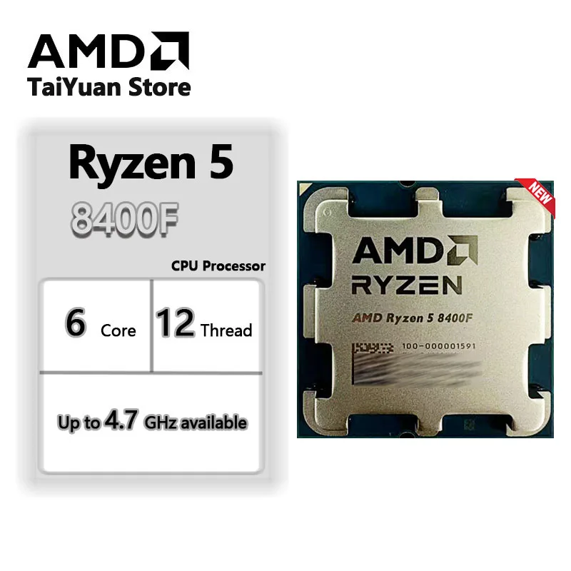 AMD Ryzen 5 8400F R5 8400F New 6 Cores 12 Threads 4.2GHz Desktop computer processor with AM5 Socket CPU