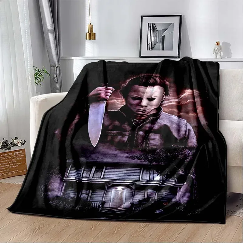 3D Michael Myers-Halloween Printed Children's Blanket,Fashion Soft Cozy Living room Bedroom Sofa Bed Travel Blanket Gift