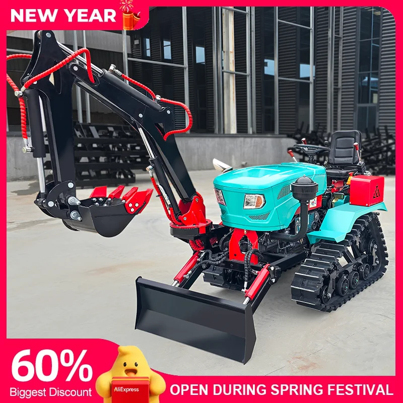2025 Farm Crawler Traktor 50hp 60hp 80hp 100hp Rubber Track 4x4 Agriculture Diesel Gearbox High Performance