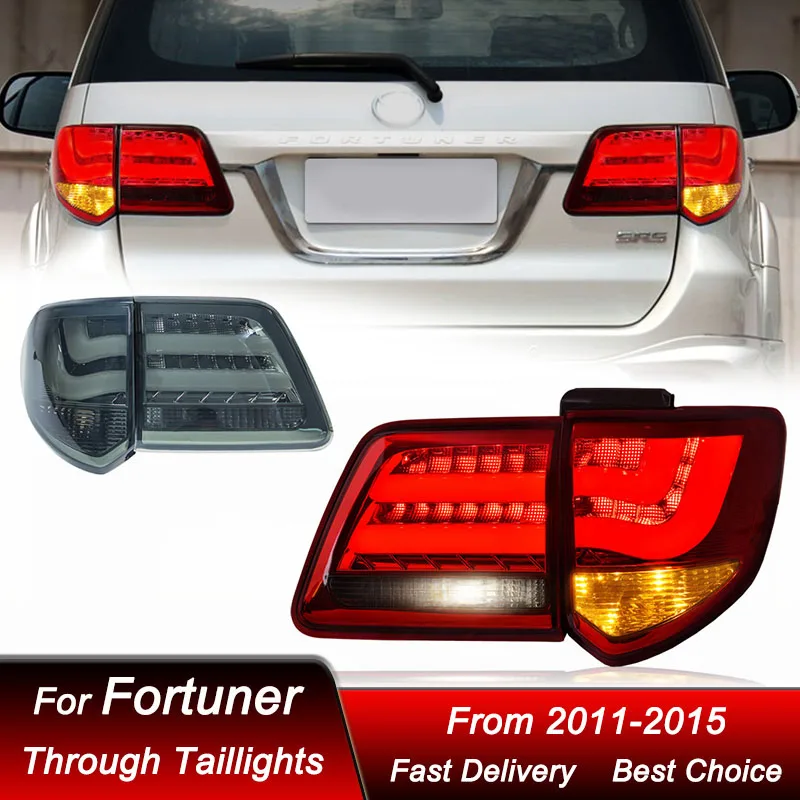 

Pop Car Led Tail Lights For Toyota Fortuner 2011-2015 New Style Full LED Tail Lamp Dynamic Turn Signal Light Tail Lamp Assembly