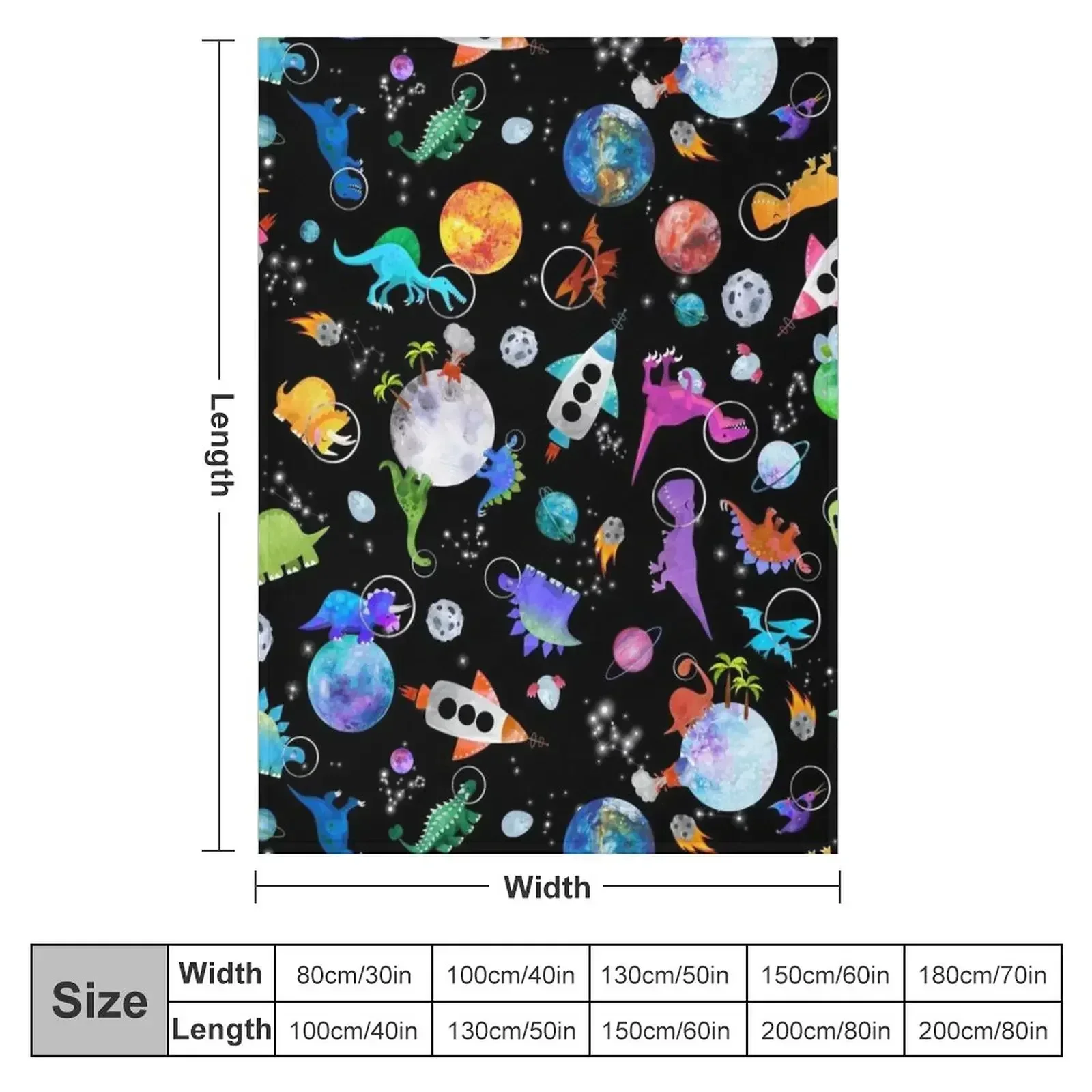 Dinosaur Astronauts In Outer Space Throw Blanket couch cozy soft plush fuzzy picnic outdoor blanket