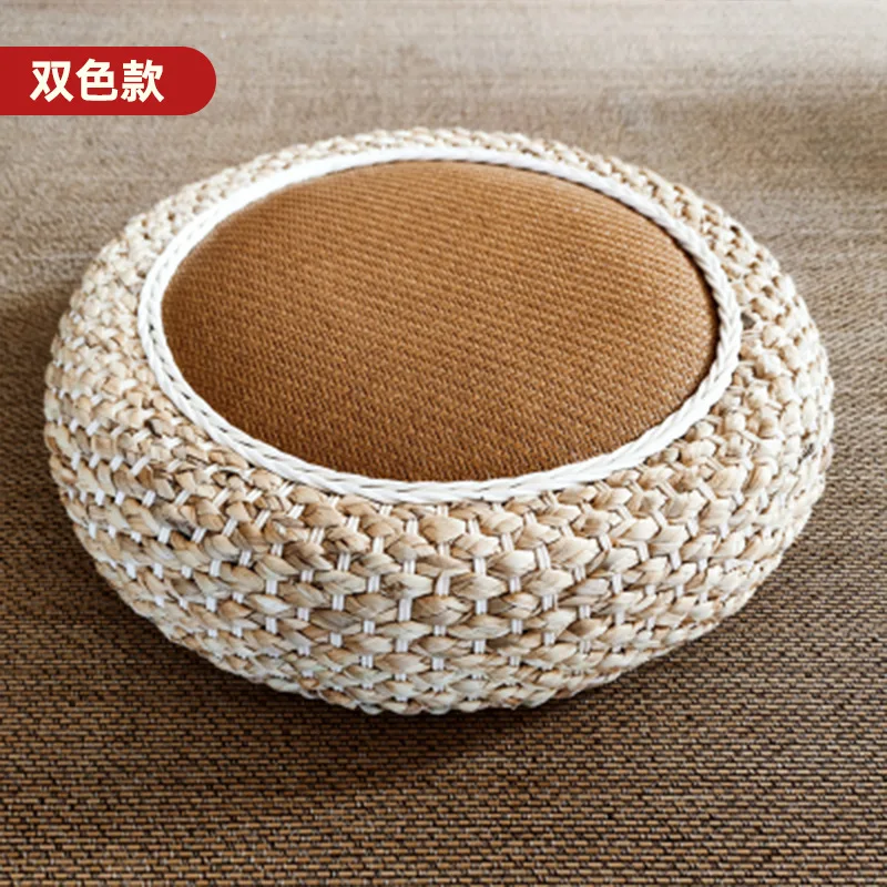 Imagem -06 - Japonês Natural Weave Rattan Rodada Almofada Pavimento Tatami Mat Futon Meditação e Adoração Pouf Yoga Pouf Almofada