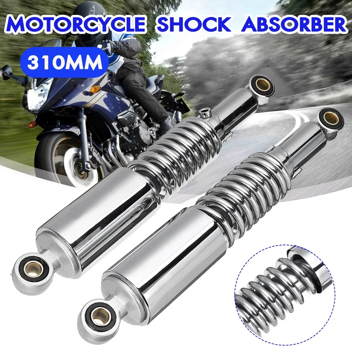 

2PCS Motorcycle Rear Shock Absorber Suspension Springs Pair 310mm for Honda for Yamaha for Suzuki for Kawasaki