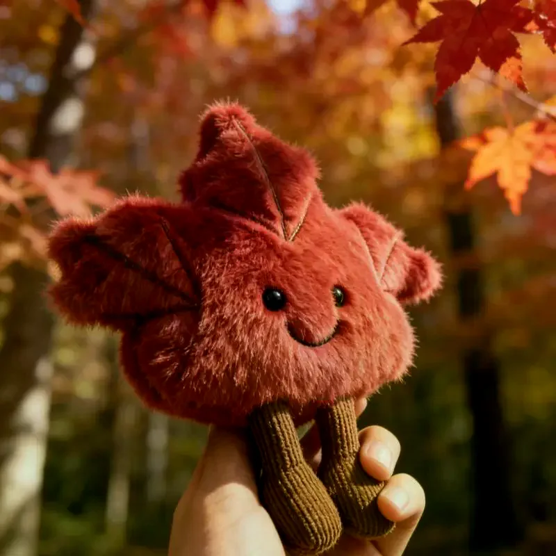 1Pcs Bag Pendant Cute Maple Leaf Doll Plush Keychain Toy Gift For Autumn Soft Stuffed Animal Collectible Toys view 2