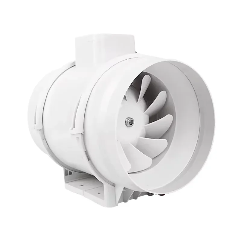 AC Mixed Flow Duct Fan Low Noise Kitchen Exhaust Fan Toilet Whole-house Fan Round Duct Fan4"/6"/8"/10"/12"