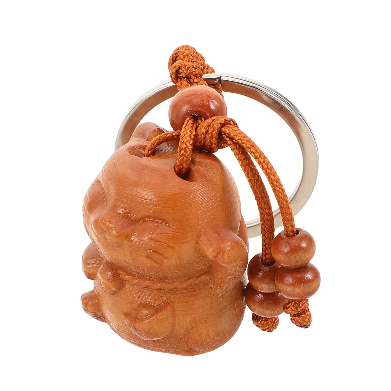 1pc Traditional Japanese Good Luck Cat Pendants Wooden Cat Keyrings hand-carved Wood Cat  Keychain  Feng Shui Lucky Charm