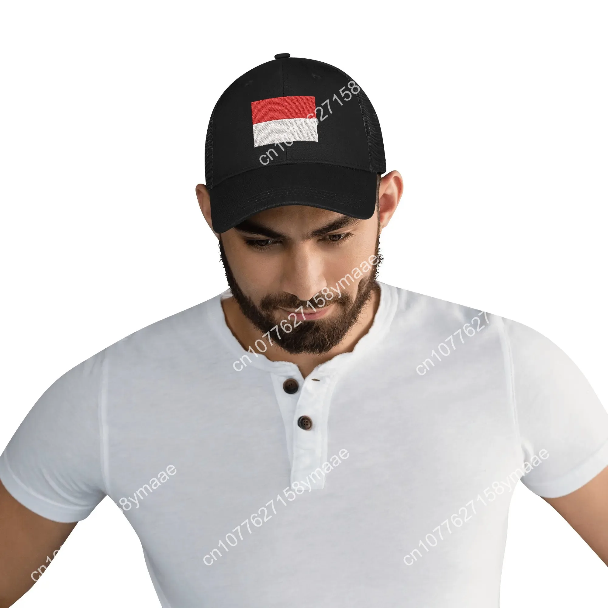 Indonesia Flag Embroidery Hat Mens Womens Sports Baseball Hat Breathable Mesh Summer Sun Visor Headwear Custom Made Caps Logo