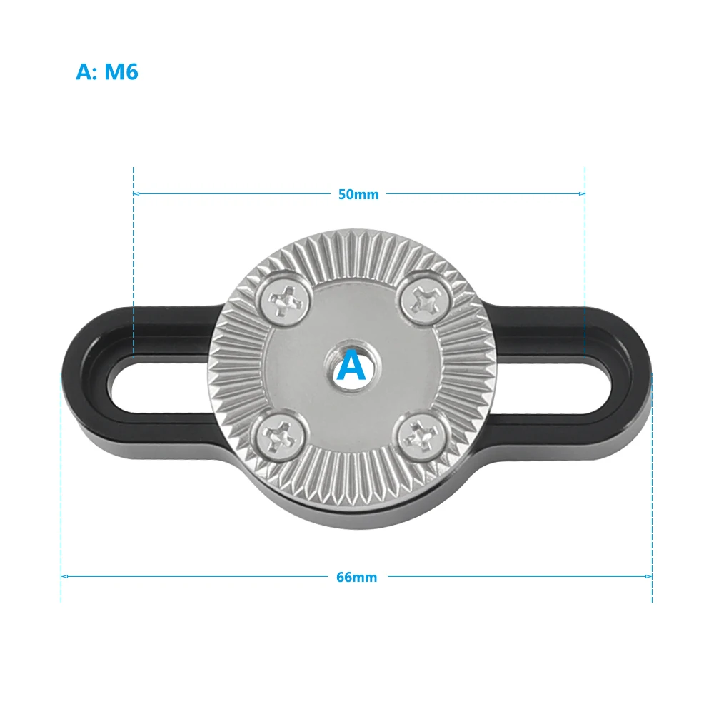 CAMVATE Standard ARRI Rosette Connecting Mount With M6 Thread & 1/4"-20 Threaded Screws For Handles/Articulating Arms Mounting