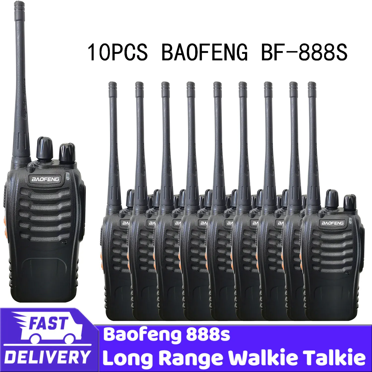 Wholesale 10pcs Original Baofeng BF-888S Walkie Talkie UHF 400-470MHz Two Way Radio For Hiking and Driving Tour Mall Hospital