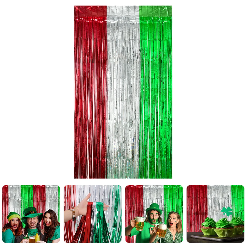 

1 set 1 Set Pet Fringe Curtain Tassel Backdrop Party Wedding Birthday Decor Streamer Foil Door Wall Window 110Cm X 240Cm Party