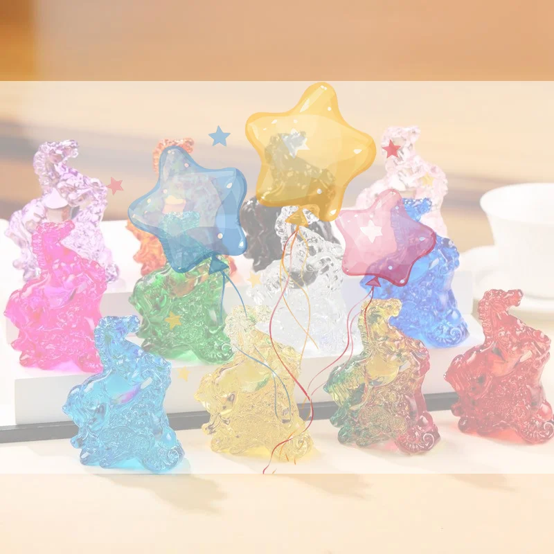 2026 زودياك تمثال حصان مجموعة فنغ شوي كريستال ضوء فاخر الحصان الشمس الماسك حلية ديكور المنزل سطح المكتب #1