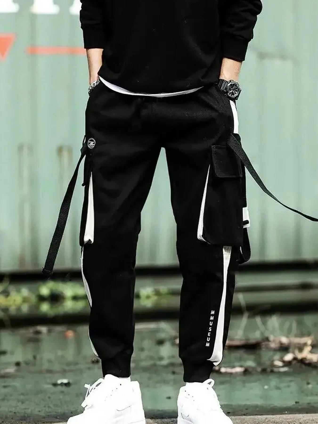 

Loose workwear pants for men in spring, autumn, summer, high street leisure, functional polyester fiber washed wide leg workwear