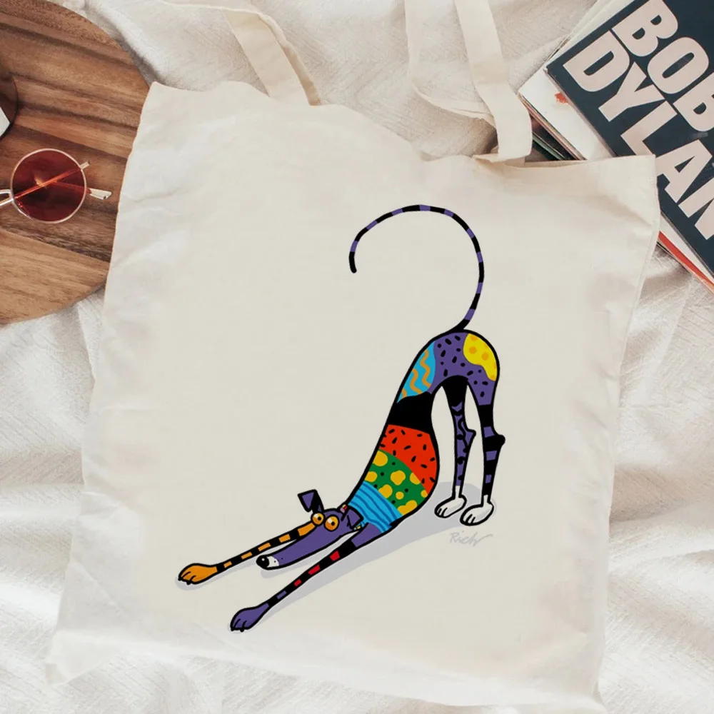 Greyhound shopping bag shopping grocery shopper reusable cotton tote bag jute net sac cabas reciclaje cabas
