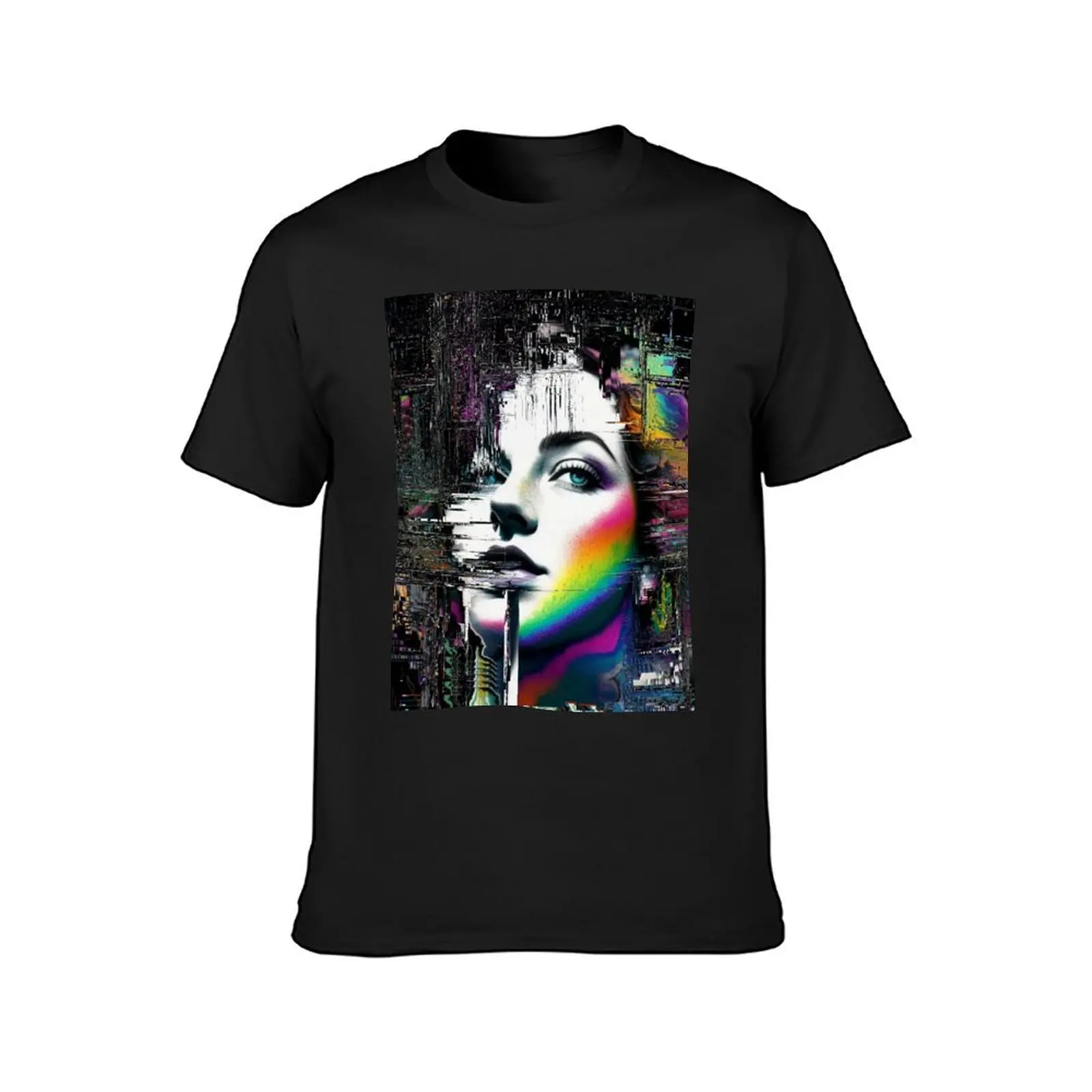 Glitching from within T-Shirt sports fans plus sizes blacks vintage clothes mens cotton t shirts