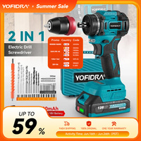 YOFIDRA 10mm 24 Gears Brushless Electric Screwdriver Drill Cordless Efficient Impact Drill Power Tool For 18V Battery