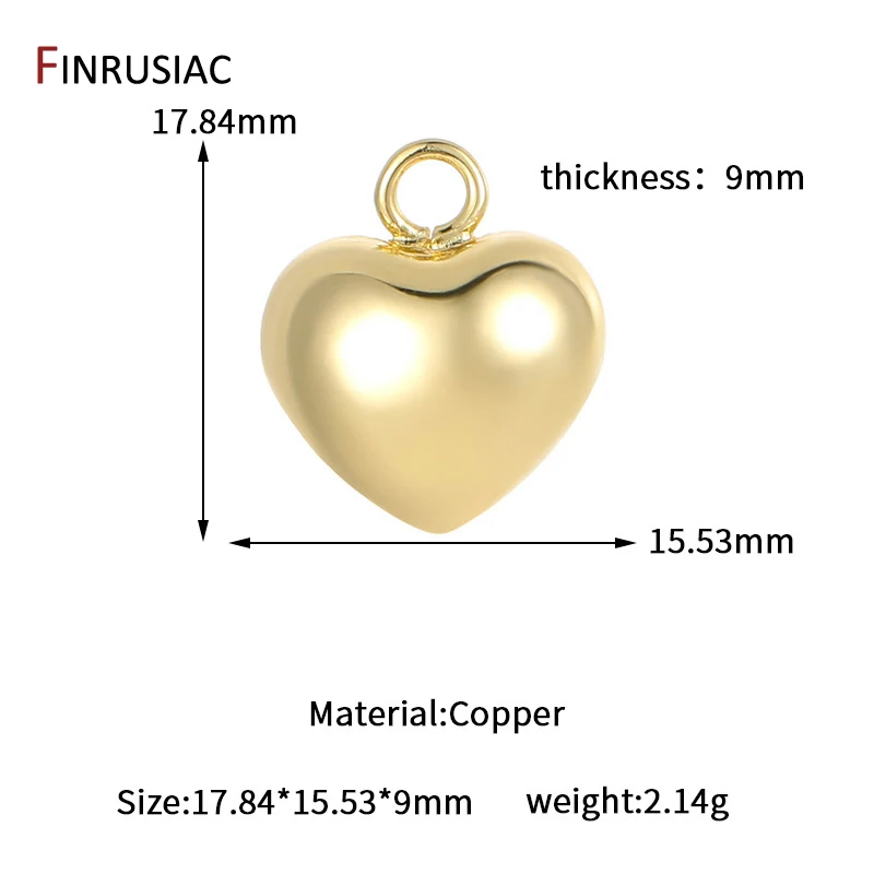 Multi Styles 14K vergoldetes Messing Herz Charms für Schmuckherstellung Zubehör, DIY Ohrringe Armband Halskette Anhänger Zubehör – Detail 15