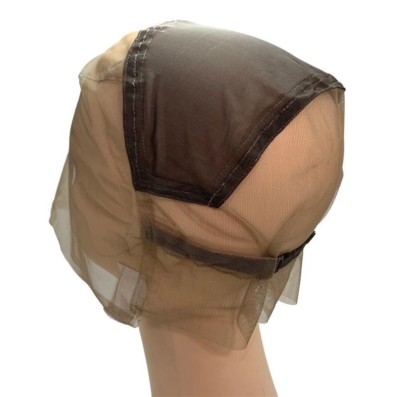 Cuffia per parrucca piena in pizzo per realizzare parrucche con cinghie regolabili Base per parrucca con cappuccio per tessitura in pizzo trasparente per ventilazione o annodare