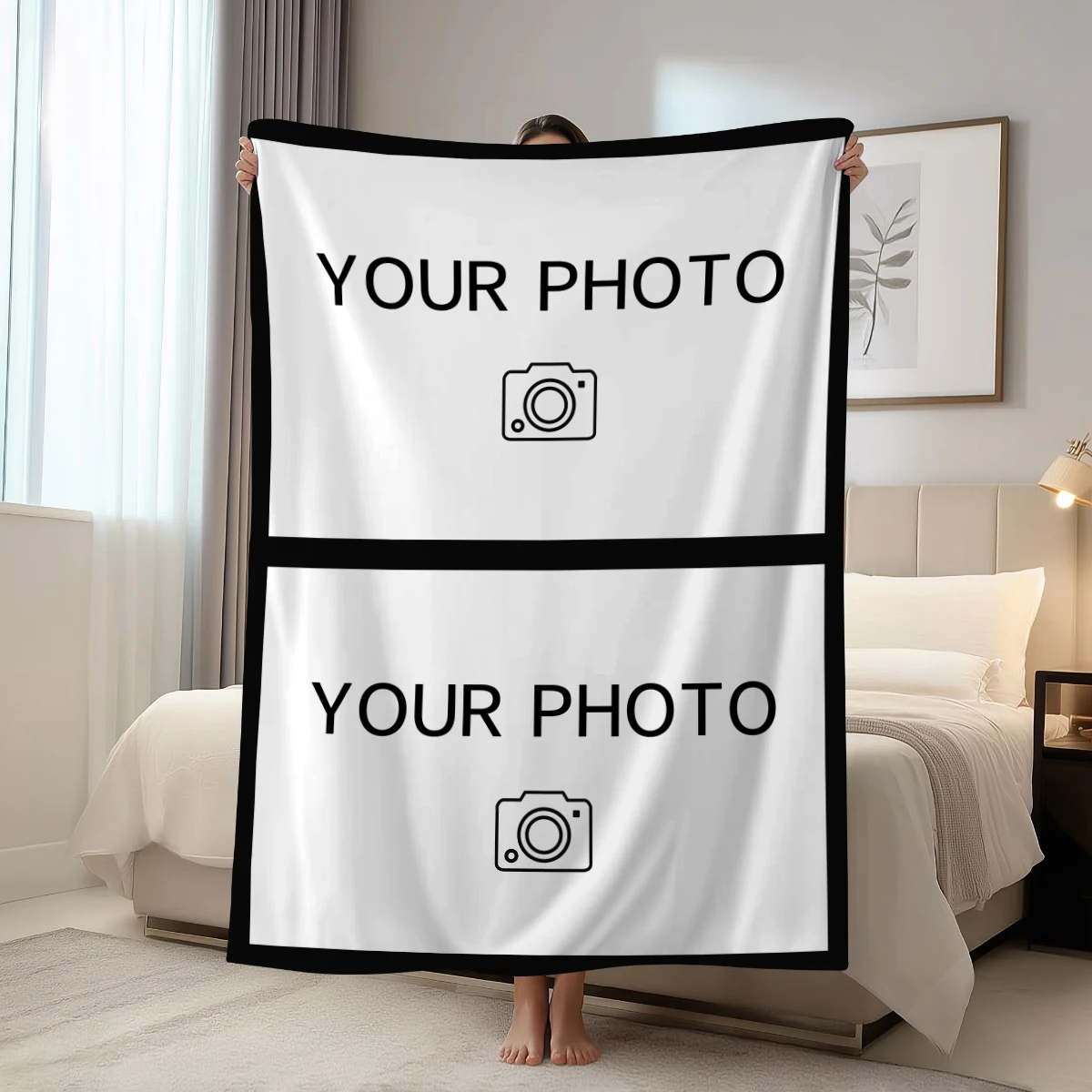 1 Stück personalisierte Decken mit Bild und Text, maßgeschneiderte Geschenkdecken für Kinder, Eltern, Liebhaber und Freunde