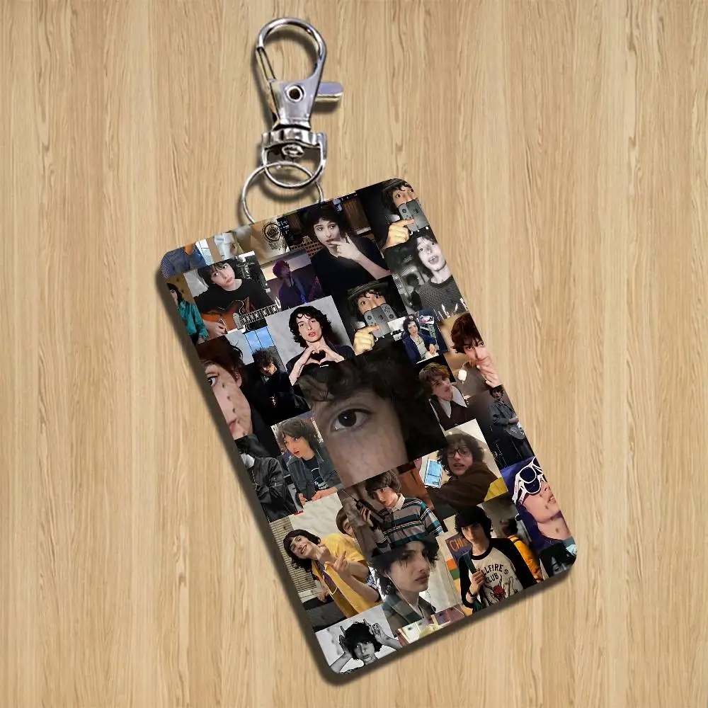 During childhood Finn Wolfhard Keychain Holder Suitable For Subway Bank Bus Card Case Badge Holder Wallet Card Textured pattern