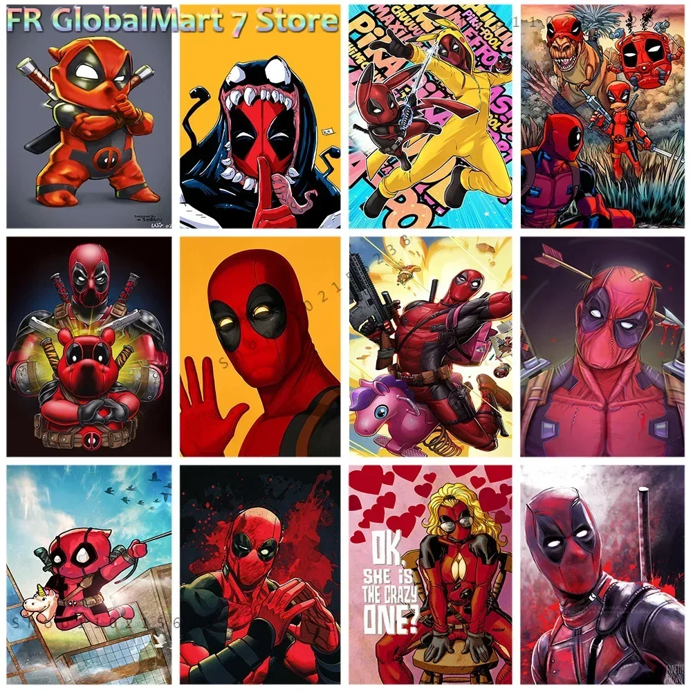 Diamond Painting Diamond Painting 1pc frameless Diamond Paintings Diamond Painting Marvel  Spoof Deadpool American Comics Wall