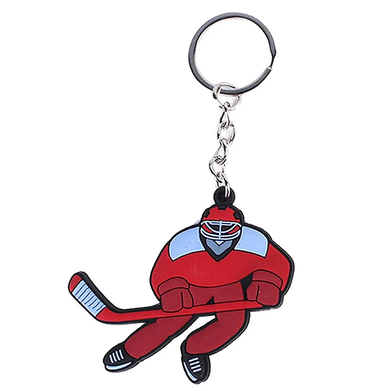 1PCS Sports DIY Keychain Hockey Player Skateboard And Hockey Club Pendant Men\'s Jewelry Car Keychain Hockey Fan Souvenir Gift