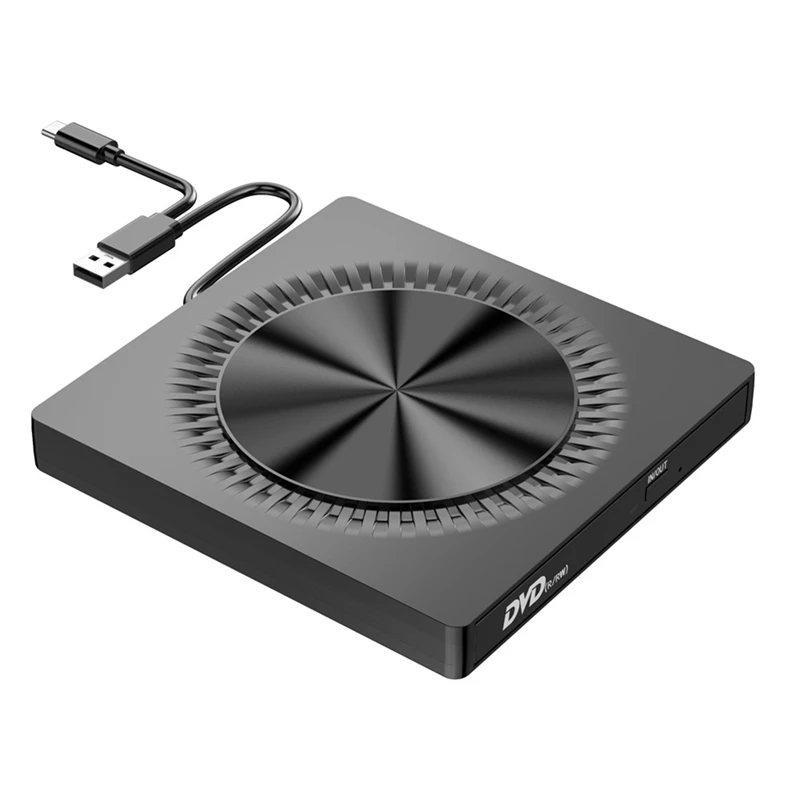 Harici DVD Sürücü Yazıcı Çift Arayüz USB Tip-C CD DVD Yazıcı Taşınabilir Sürücüsüz Okuma-Yazma Yazıcı
