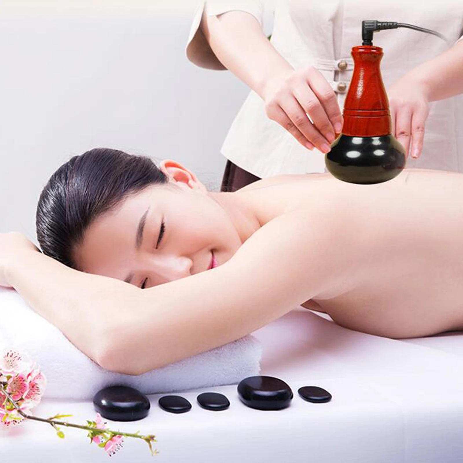 Natural Bianstone Warming Moxibustion Instrument Taiji Ball Heat for Massage Shop Adults