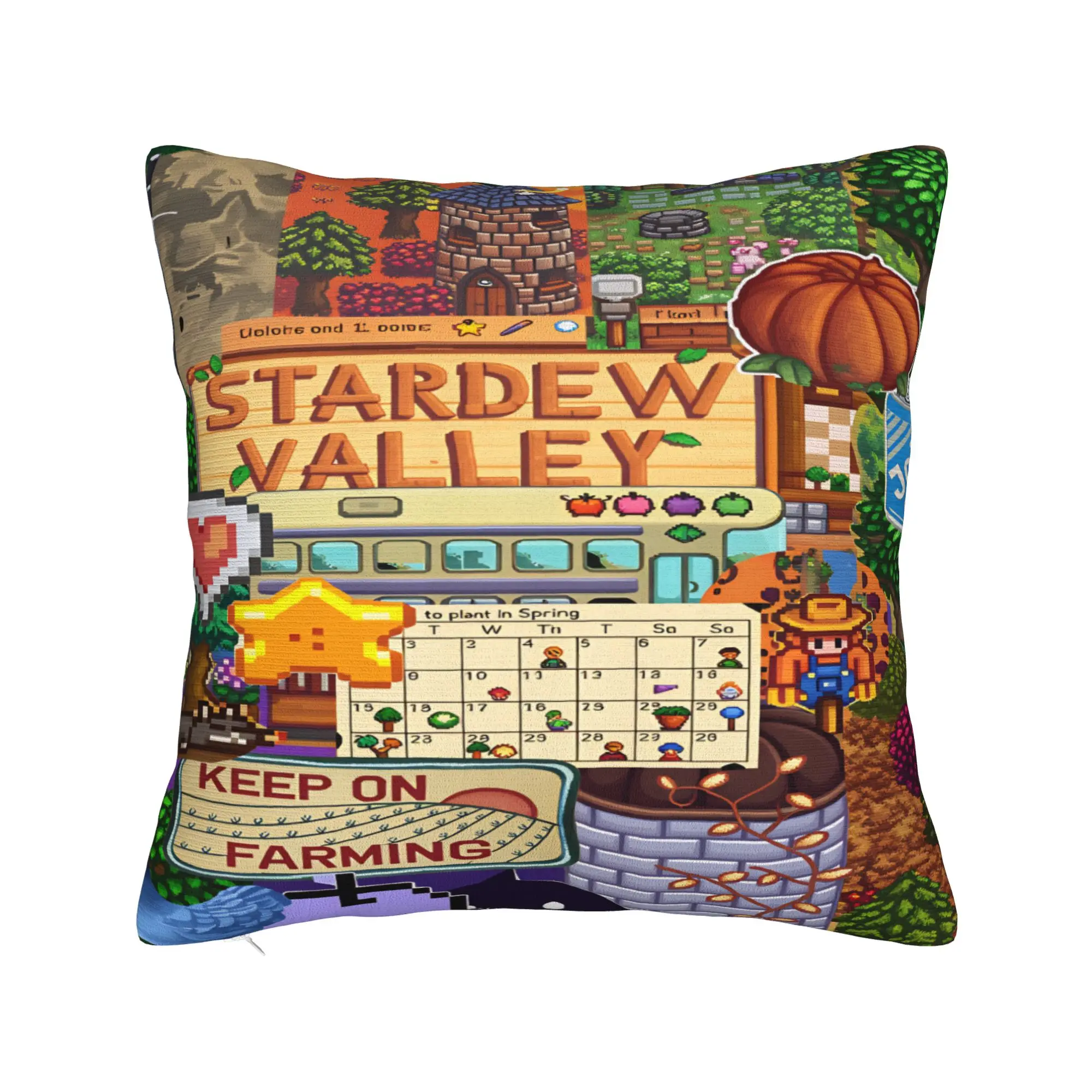 Stardew Valley Gaming Pillow Case  Vintage Pillow Cover Comfy Pillowcases For Sofa Couch Bed Living Room