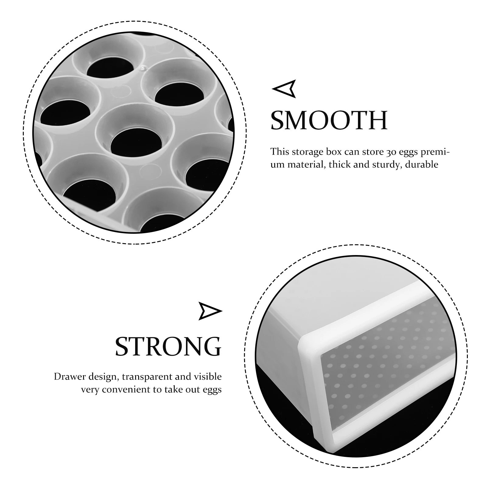 

Multi-Grid Egg Holder Drawer Type Plastic Storage Box For Refrigerator Household Egg Organizer Crack Resistant Durable Moisture
