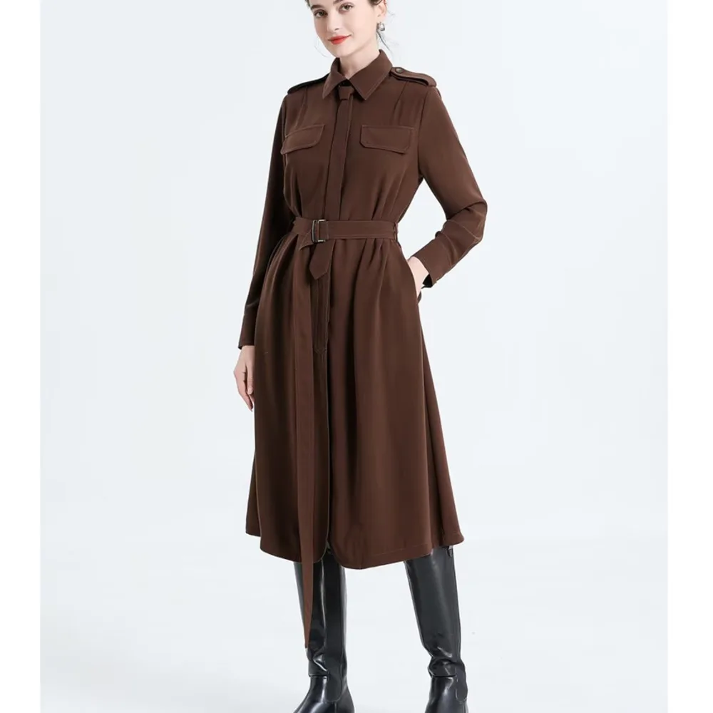 Designer Spring Autumn Women's New High Quality Workplace Casual Party Celebrity Elegant Chic Belt Slim Long Sleeve Midi Dress