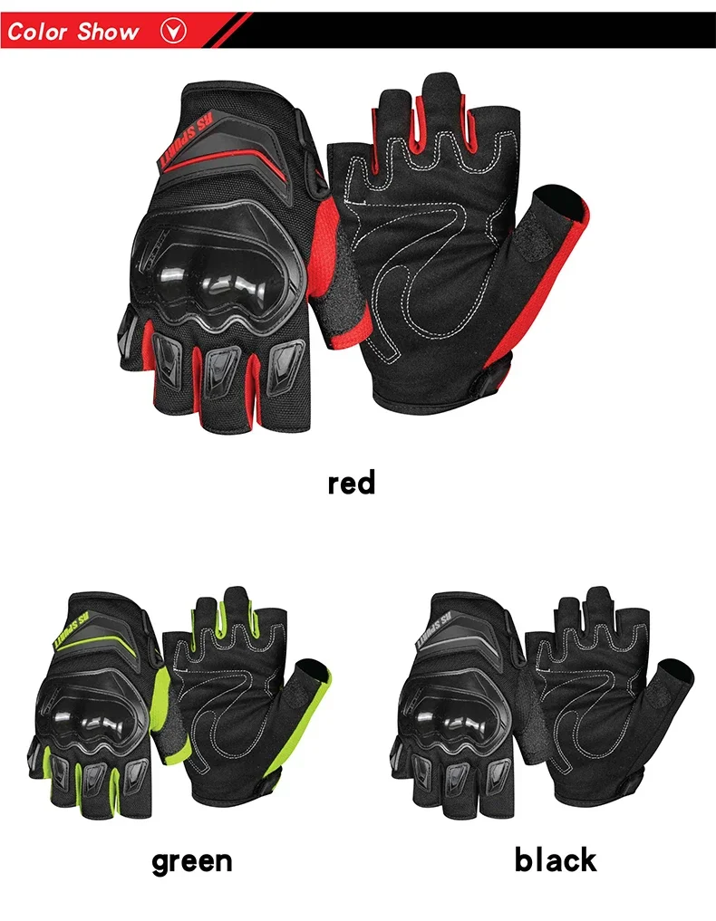 RS SPURTT Half Finger Classic Training Tactical Motocross Safety Sports Safety Motorbike Racing Gloves