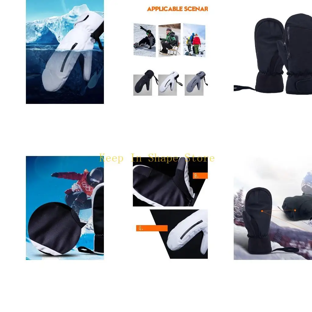 

U1JC водонепроницаемые лыжные перчатки зимние лыжные перчатки с карманными зимними сенсорными перчатками