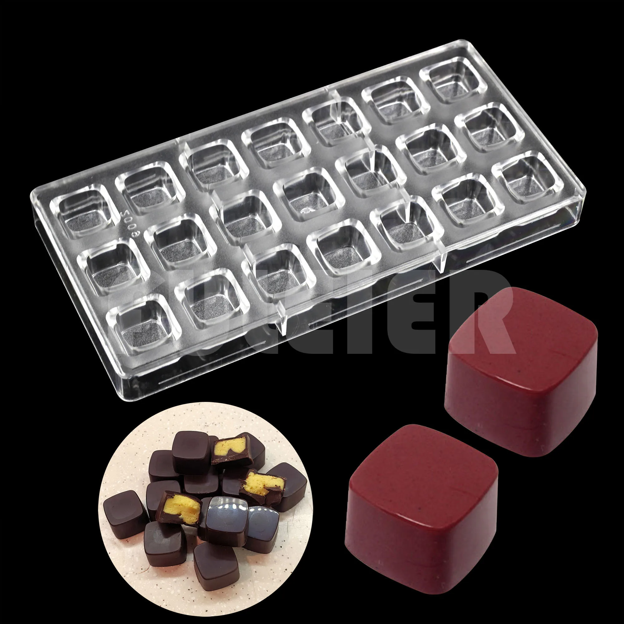 3D Polycarbonate Chocolate Mold For Baking Candy Bar Mould Sweets Bonbon Chocolate Cake Decoration Confectionery Tool Bakeware