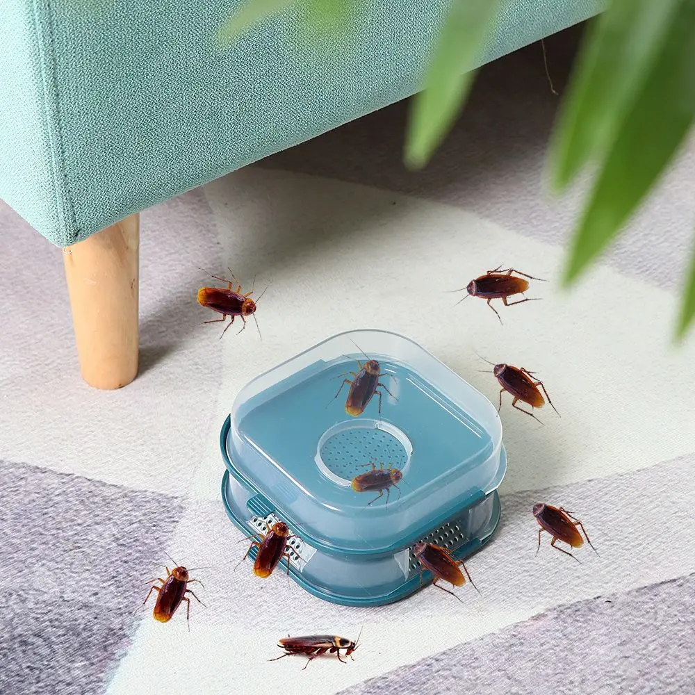 Reusable Household Cockroach Trap Box Insect Catcher Cockroach Killer Traps Pesticides Drop-proof Automatic Bugs Catcher