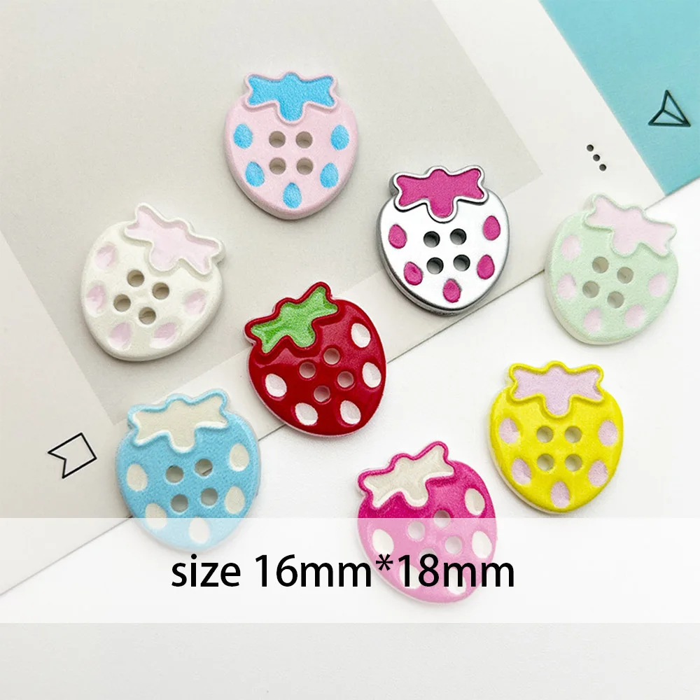 10pcs Plastic 4 Holes Strawberry Buttons For Children Clothing DIY Sweater Dress Decorative Handmade Sewing Supplies Accessories